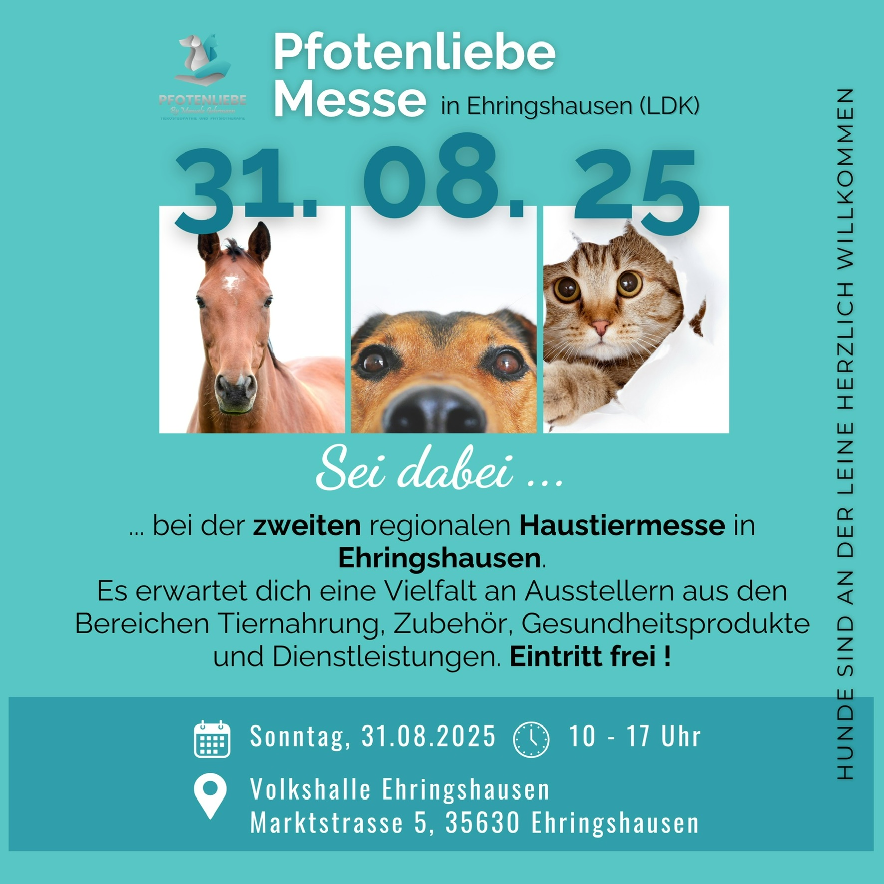 Pfotenliebe Messe                   am 31. August 2025 in Ehringshausen (LDK)